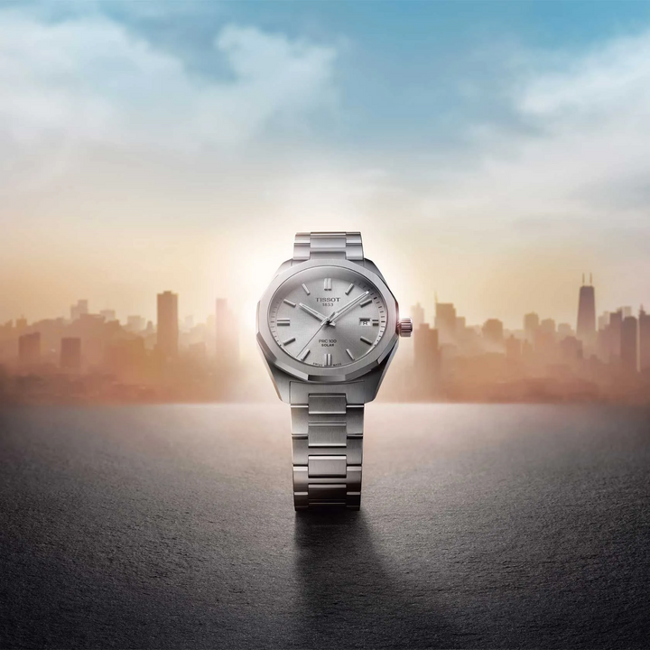 Tissot watch PRC 100 Solar 39mm silver quartz steel T151.422.11.031.00