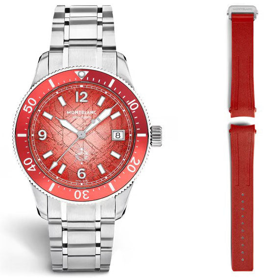 Montblanc watch Iced Sea Automatic Date 0 Oxygen 38mm red automatic steel Limited Edition 300 pieces 135762