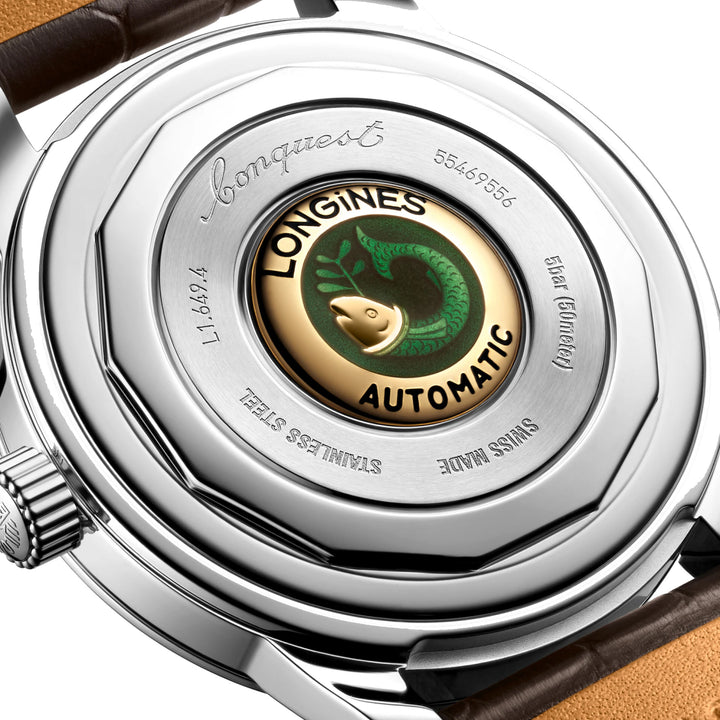 longines Heritage 38mm brown steel automatic watch L1.649.4.62.2