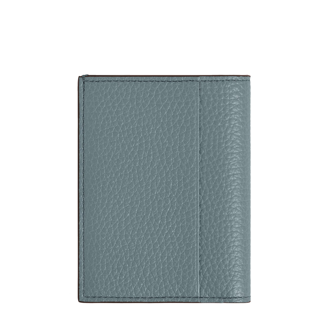 Montblanc mini wallet 4 pockets ice blue grained leather 222997