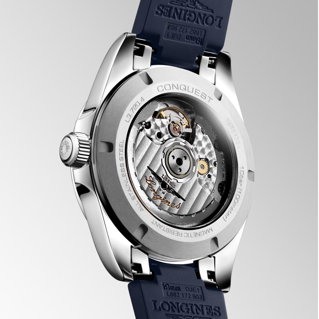 Longines Conquest 38mm blue automatic steel watch L3.720.4.92.9