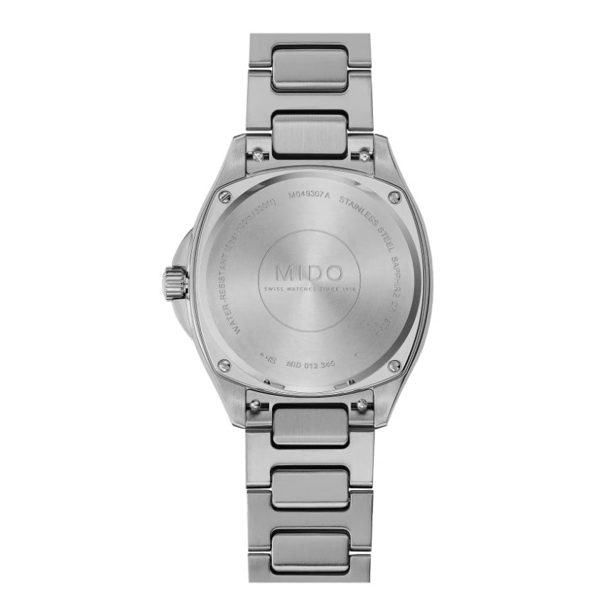 Mido watch Multifort TV 35 34x35mm blue mother of pearl diamonds automatic steel M049.307.11.136.00