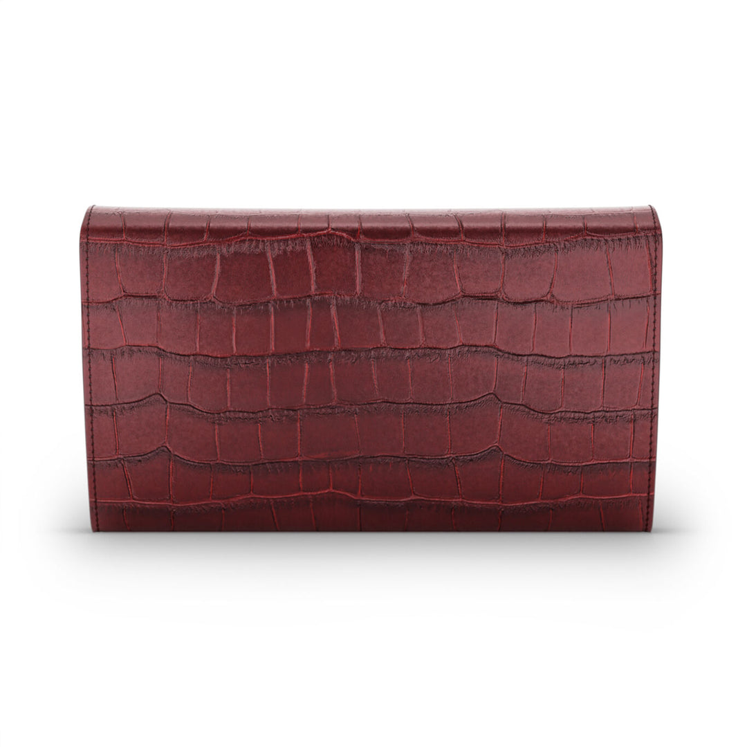 Giovanni Raspini continental jungle wallet croco burgundy white bronze leather L0033