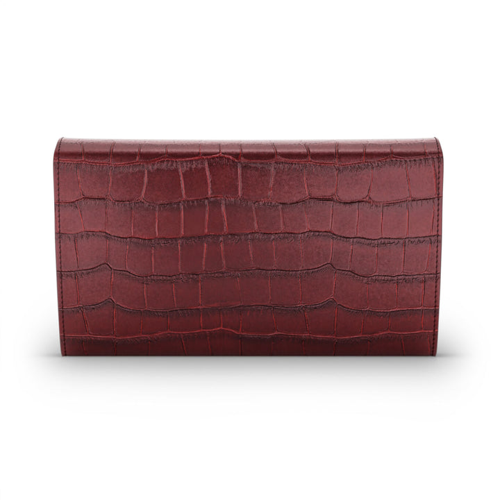 Giovanni Raspini continental jungle wallet croco burgundy white bronze leather L0033