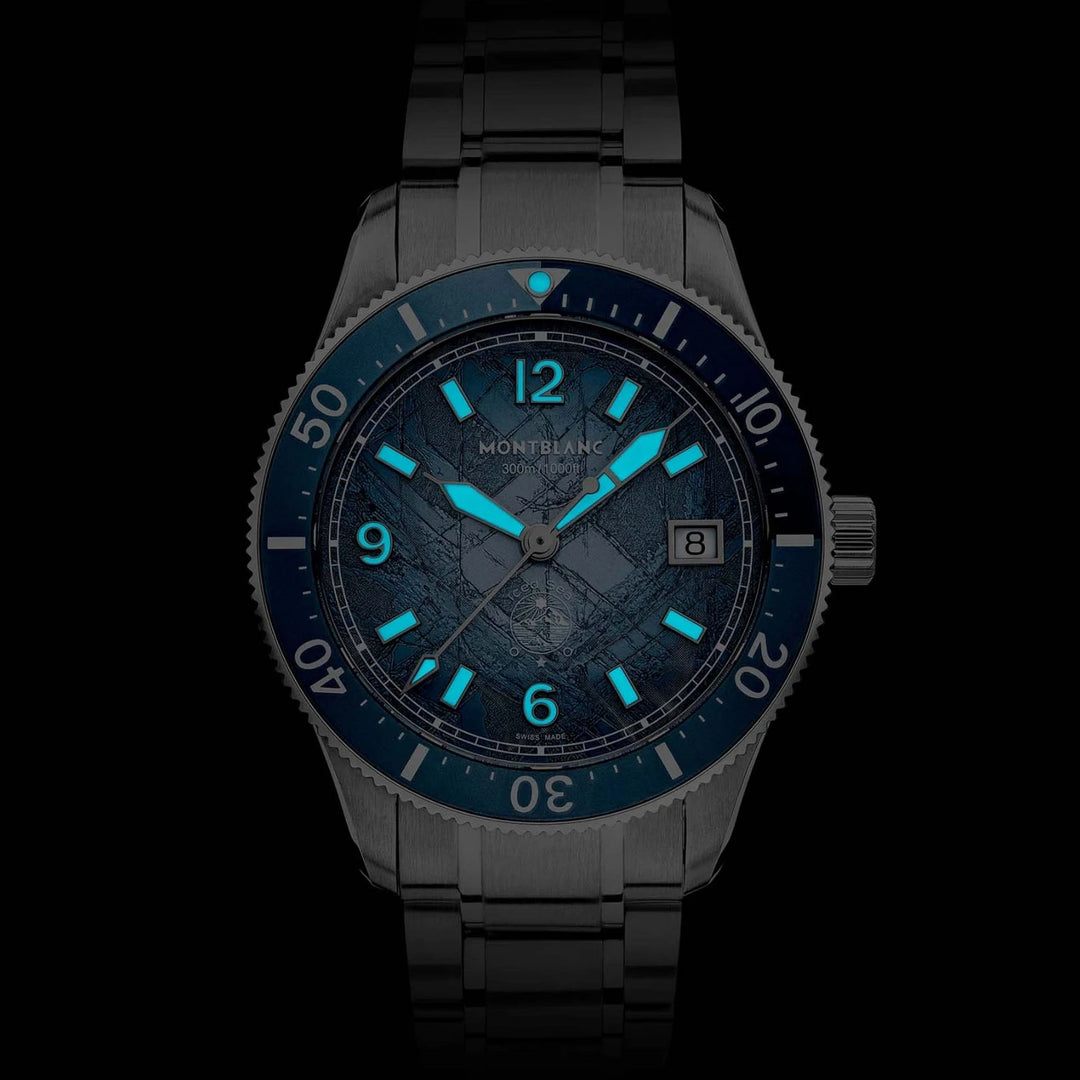 Montblanc watch Iced Sea Automatic Date 0 Oxygen 38mm blue automatic steel 134022