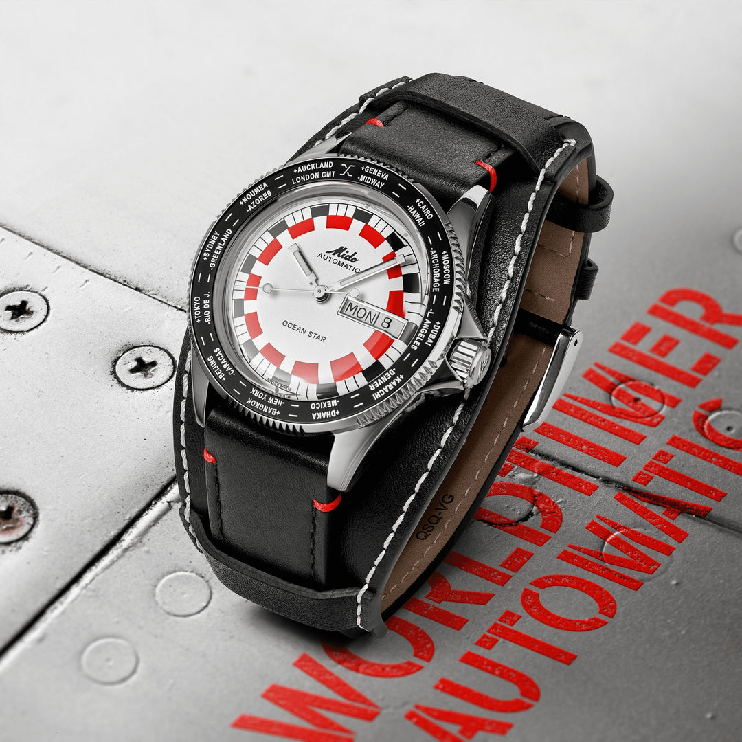 Mido watch Ocean Star Worldtimer 40mm silver automatic steel M026.830.16.030.00
