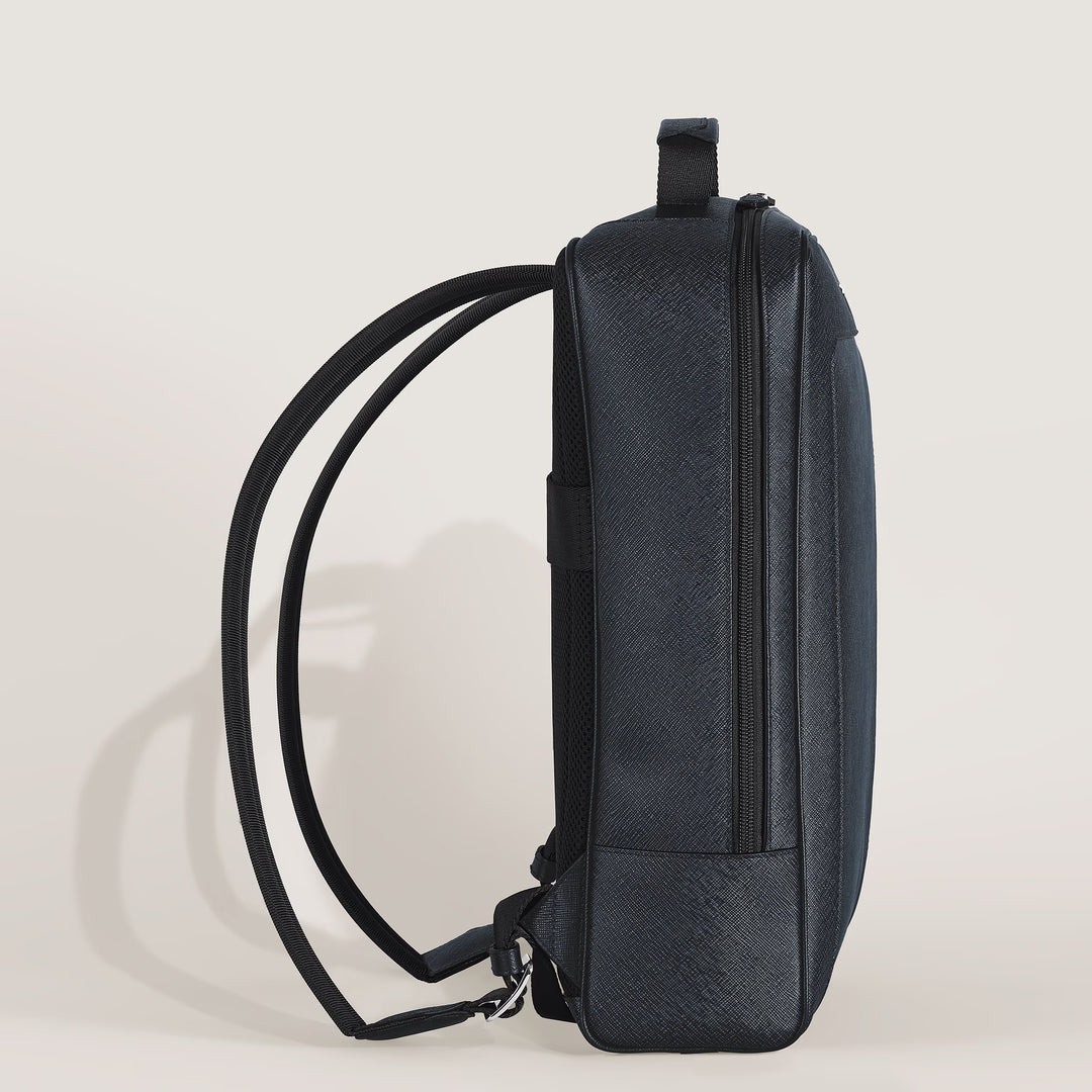 Montblanc rectangular backpack Companion tweed blue 222875