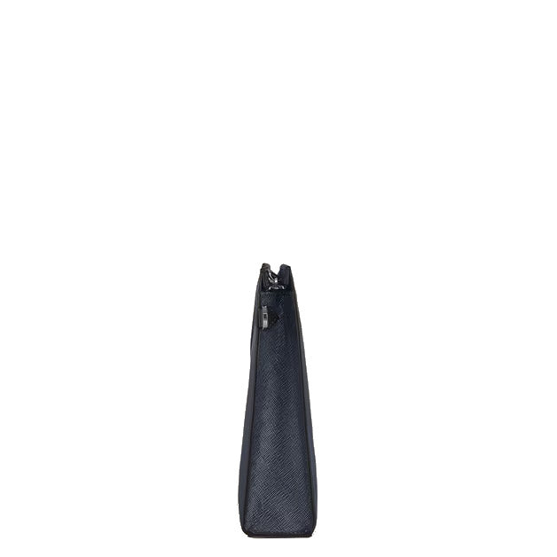 Montblanc blue tweed sartorial clutch bag 220428