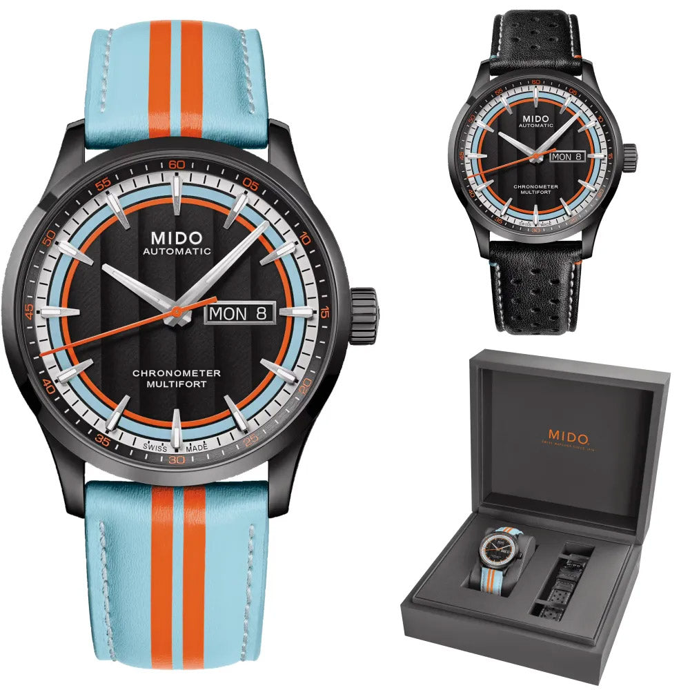 Mido watch Multifort Chronometer 1 Racer 42mm black automatic steel black PVD finish M038.431.36.051.00