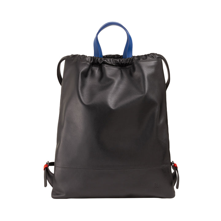 DuDu bag in Sacca in leather for fashion sports bag bag bag with coulisse and thin leather shoulder straps