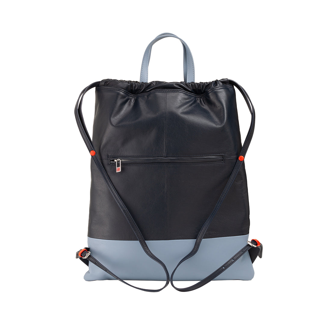 DuDu bag in Sacca in leather for fashion sports bag bag bag with coulisse and thin leather shoulder straps