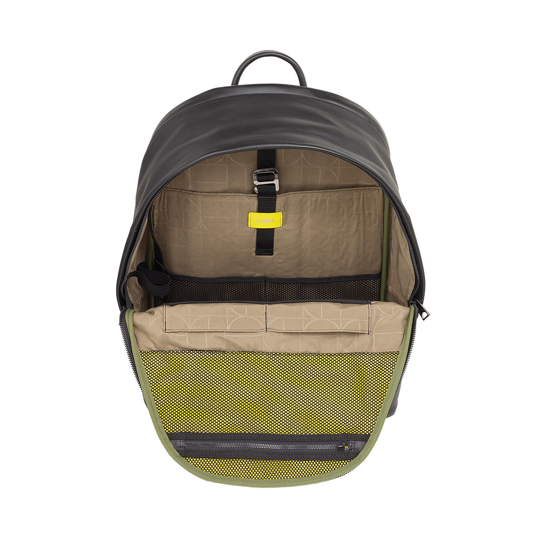 Dudu Leathar Backpack Men Woman Woman Door Doras 15L - Backpack Taistil Galánta agus Oibrigh le Póca Padded le haghaidh ríomhaire glúine (suas le 13 "), strapaí ghualainn inchoigeartaithe agus dearadh dlúth