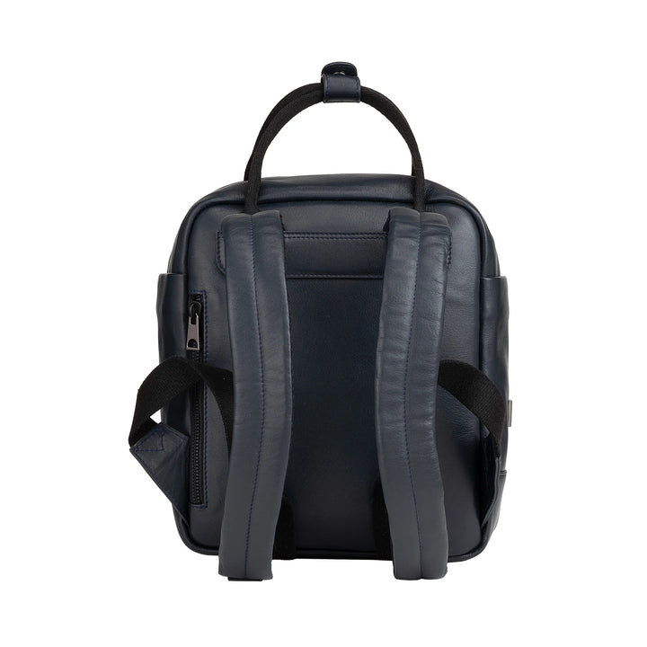 DUDU Leather Backpack for Men and Women - Elegant and Compact Unisex Casual Backpack, 6.5 Litres, with Front Pocket and Tablet Compartment, Perfect for Work, Travel and Leisure