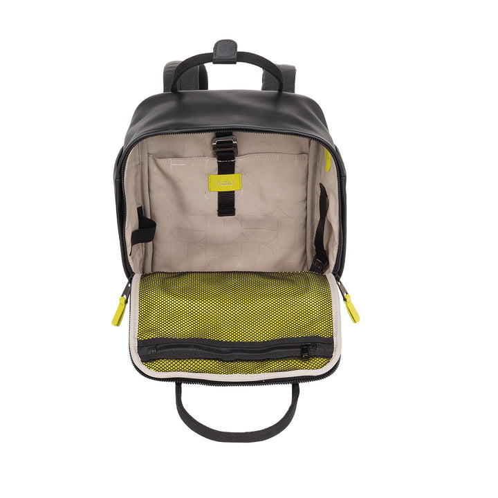 DUDU Leather Backpack for Men and Women - Elegant and Compact Unisex Casual Backpack, 6.5 Litres, with Front Pocket and Tablet Compartment, Perfect for Work, Travel and Leisure
