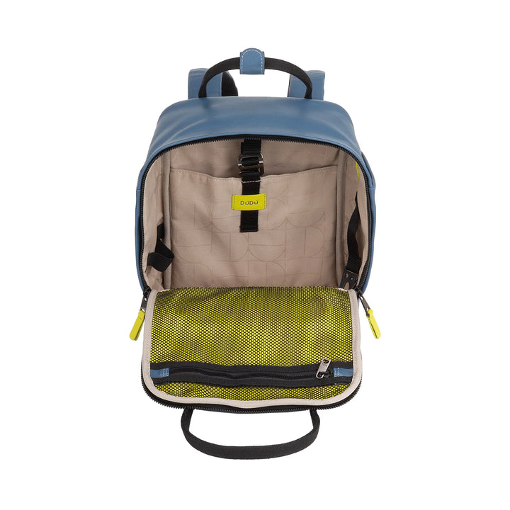 DUDU Leather Backpack for Men and Women - Elegant and Compact Unisex Casual Backpack, 6.5 Litres, with Front Pocket and Tablet Compartment, Perfect for Work, Travel and Leisure