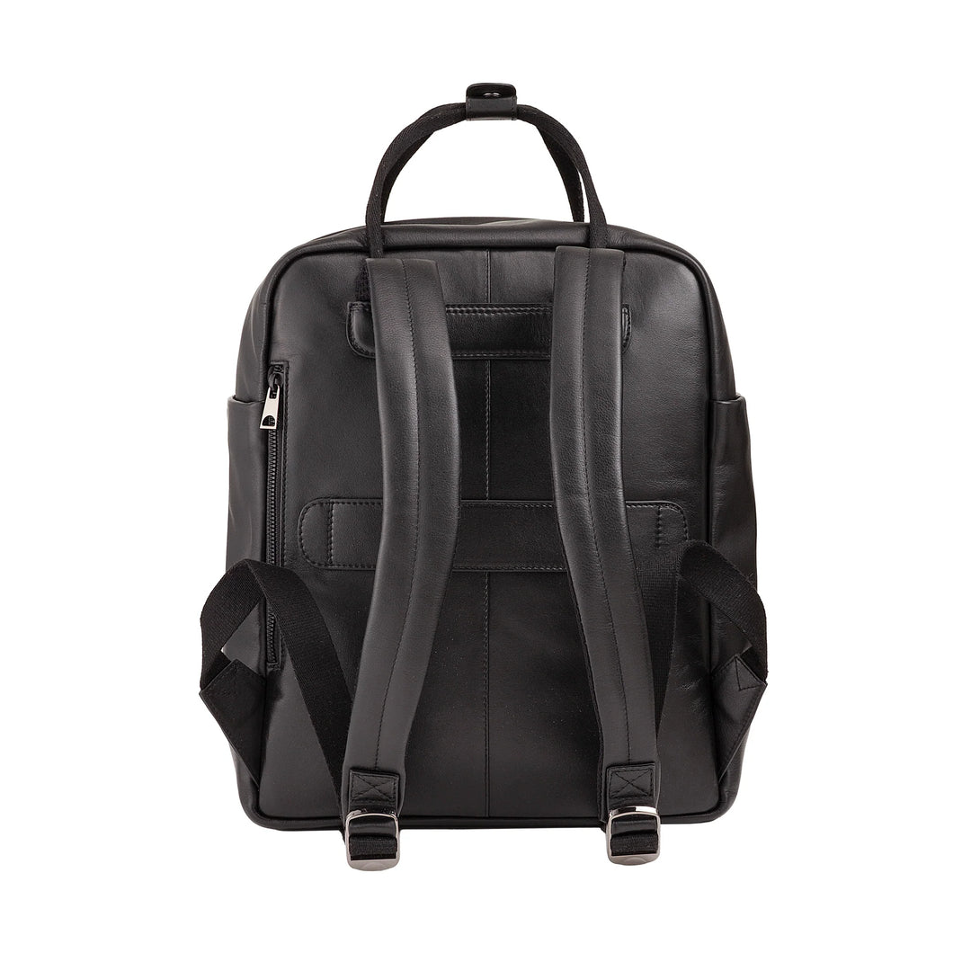 DUDU Leather Backpack for Men and Women - Elegant and Roomy Unisex Casual Backpack, 19 Litres, with Front Pocket and Tablet Compartment, Perfect for Work, Travel and Free Time