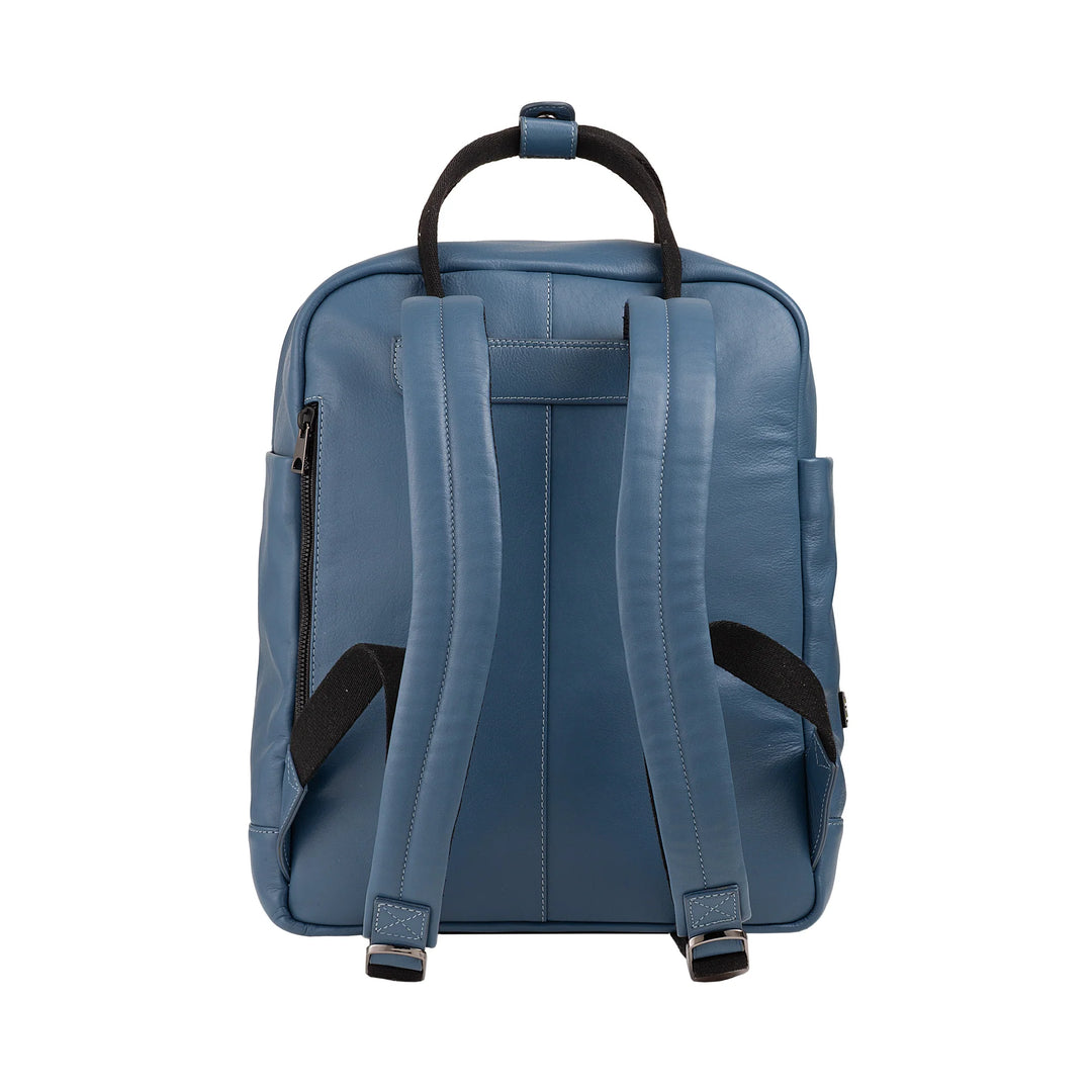 DUDU Leather Backpack for Men and Women - Elegant and Roomy Unisex Casual Backpack, 19 Litres, with Front Pocket and Tablet Compartment, Perfect for Work, Travel and Free Time
