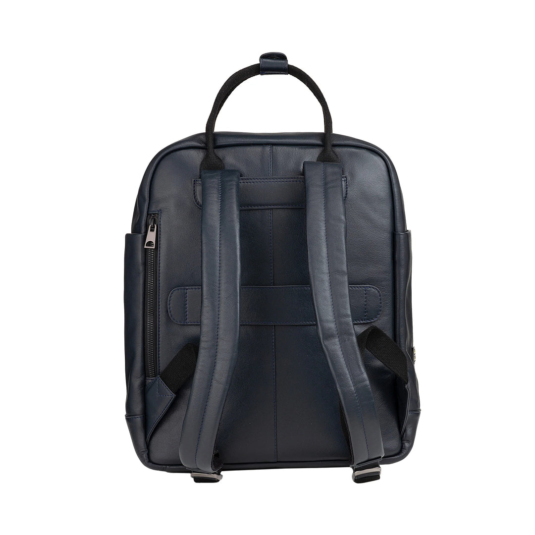 DUDU Leather Backpack for Men and Women - Elegant and Roomy Unisex Casual Backpack, 19 Litres, with Front Pocket and Tablet Compartment, Perfect for Work, Travel and Free Time