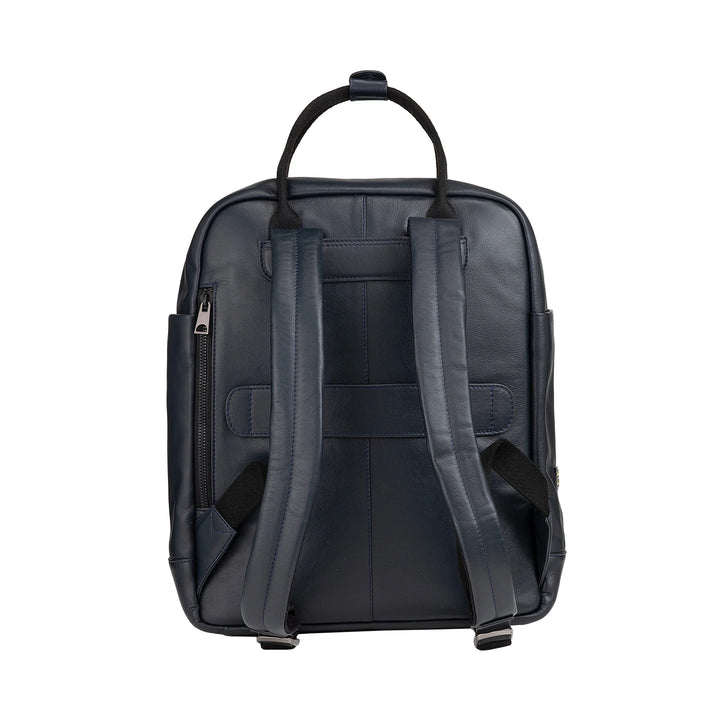 DUDU Leather Backpack for Men and Women - Elegant and Roomy Unisex Casual Backpack, 19 Litres, with Front Pocket and Tablet Compartment, Perfect for Work, Travel and Free Time