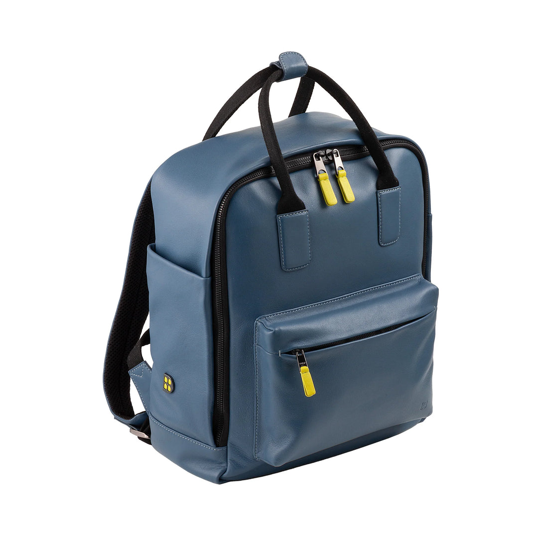 DUDU Leather Backpack for Men and Women - Elegant and Roomy Unisex Casual Backpack, 19 Litres, with Front Pocket and Tablet Compartment, Perfect for Work, Travel and Free Time