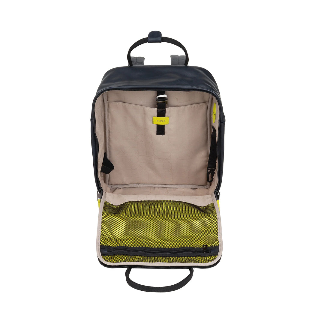 DUDU Leather Backpack for Men and Women - Elegant and Roomy Unisex Casual Backpack, 19 Litres, with Front Pocket and Tablet Compartment, Perfect for Work, Travel and Free Time