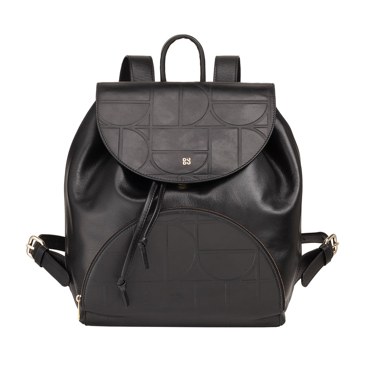 Dudu Woman Backpack in Soft Leather With Coulisse - Elegant, spacious and adjustable backpack for daily use