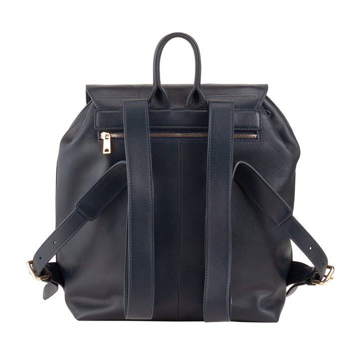 Dudu Woman Backpack in Soft Leather With Coulisse - Elegant, spacious and adjustable backpack for daily use