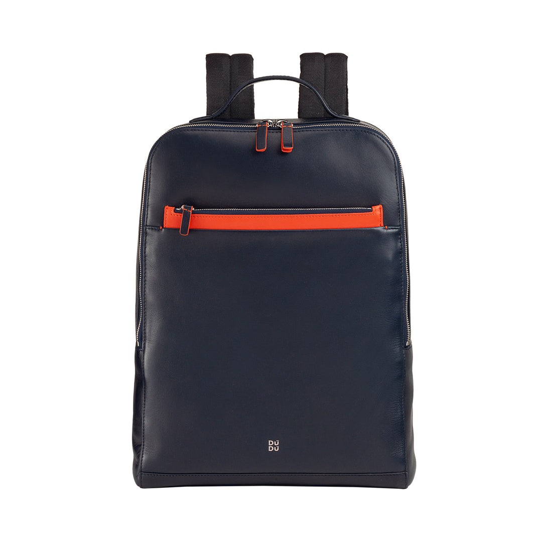 Backpack Dudu Men's Men's Doras PC Iniompartha agus táibléad leathair, dúbailte Zip frith -mhála droma, backpack taistil le ionsaí tralaí