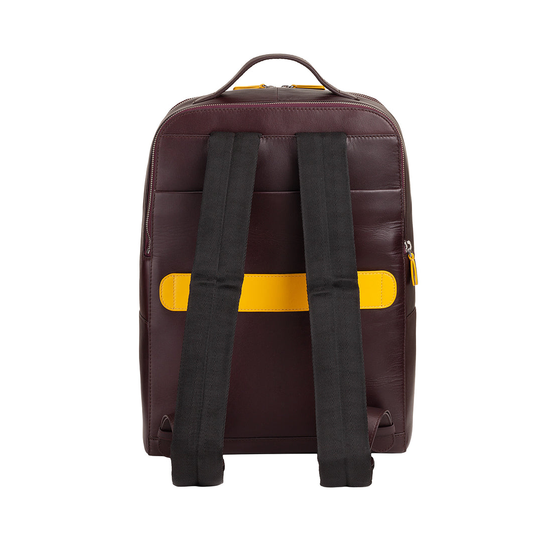 Backpack Dudu Men's Men's Doras PC Iniompartha agus táibléad leathair, dúbailte Zip frith -mhála droma, backpack taistil le ionsaí tralaí