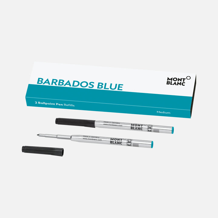 Montblanc 2 बॉल पेन रिफिल (एम) बारबाडोस ब्लू (कैरेबियन ब्लू) 128219