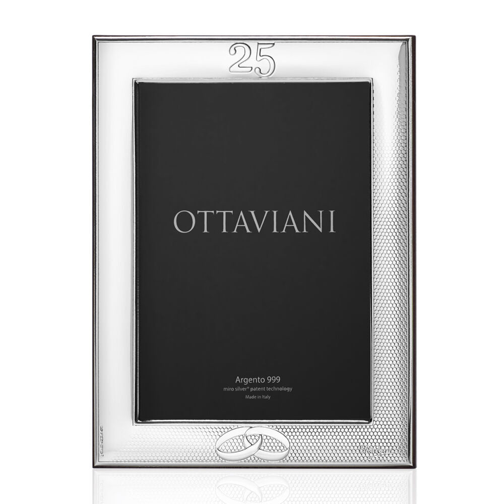 Ottaviani 25 bliain de fhráma pósta 18x24cm laminate airgid 999 5014