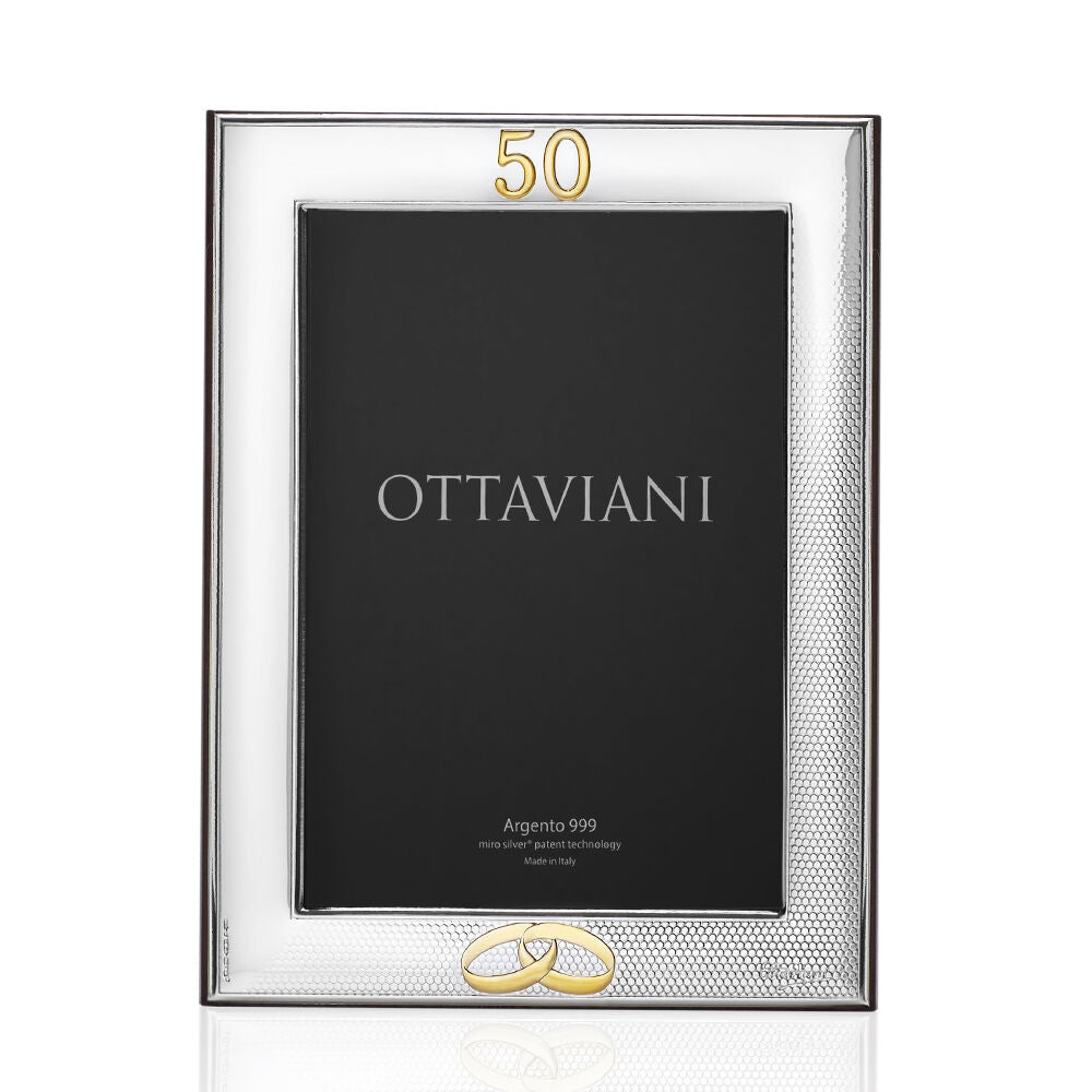 Ottaviani 50 bliain de phósadh 18x24cm laminate airgid 999 5015