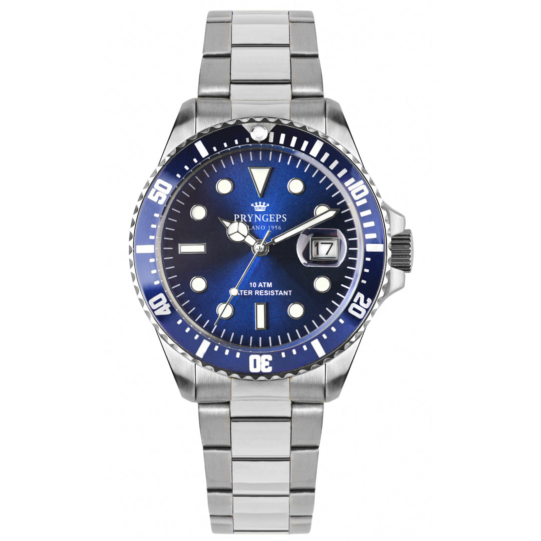 Pryngeps Mediterranean watch Professional 100m 42mm blue steel quartz A1085 B/B