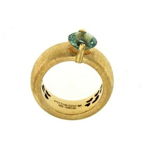 Pitti और Sisi इंद्रधनुष अंगूठी 925 चांदी समाप्त पीवीडी पीला सोना क्वार्ट्ज ग्रीन AN 8583G / 069