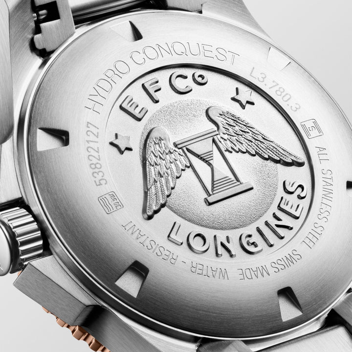 Longines घड़ी HydroConquest 39mm स्वत: ग्रे स्टील L3.780.3.78.6