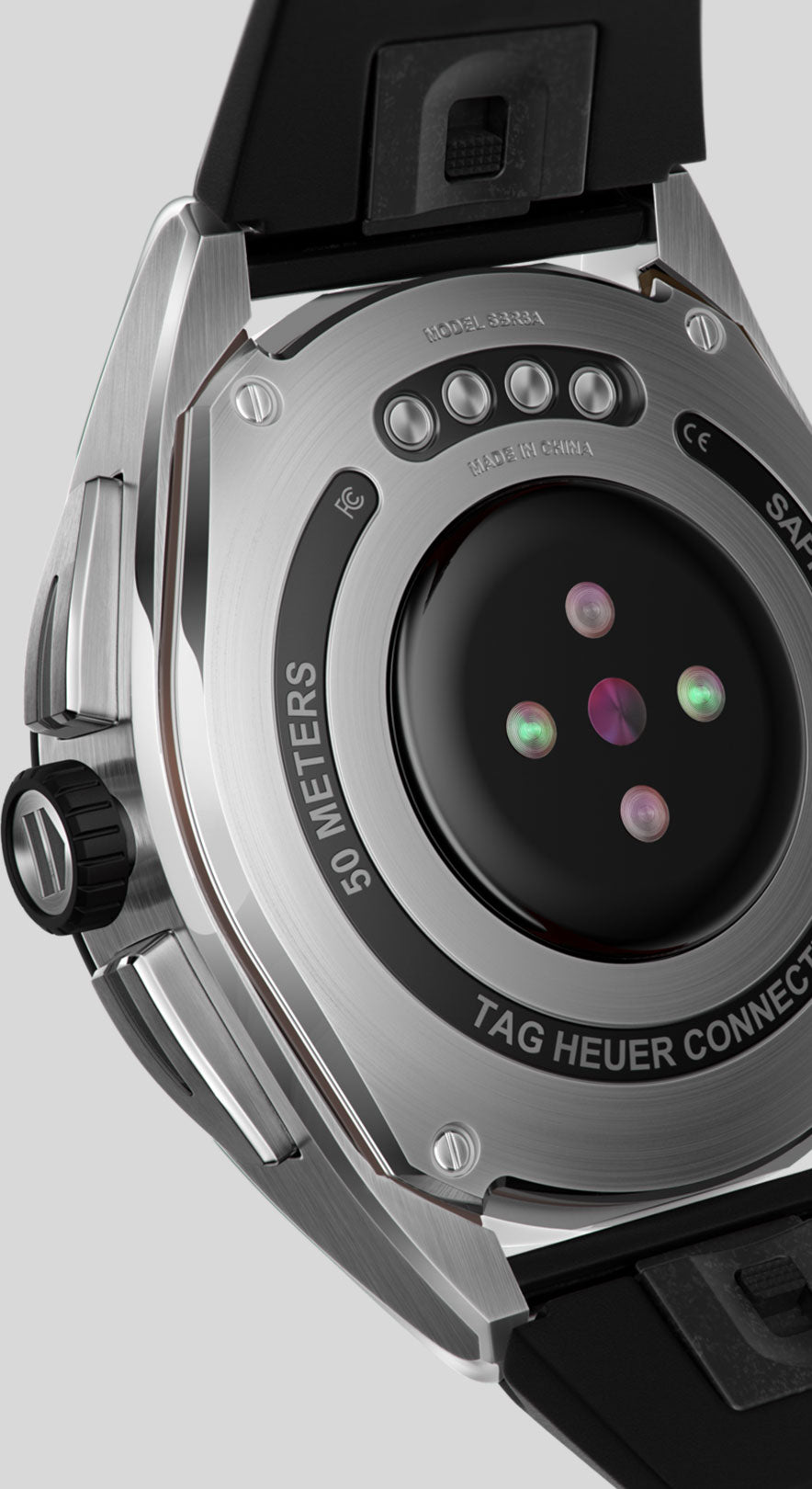 Tag Heuer Smartwatch Ceangailte Ceangailte Calibare E4 45mm Cruach Dubh SBR8A10.BT6259