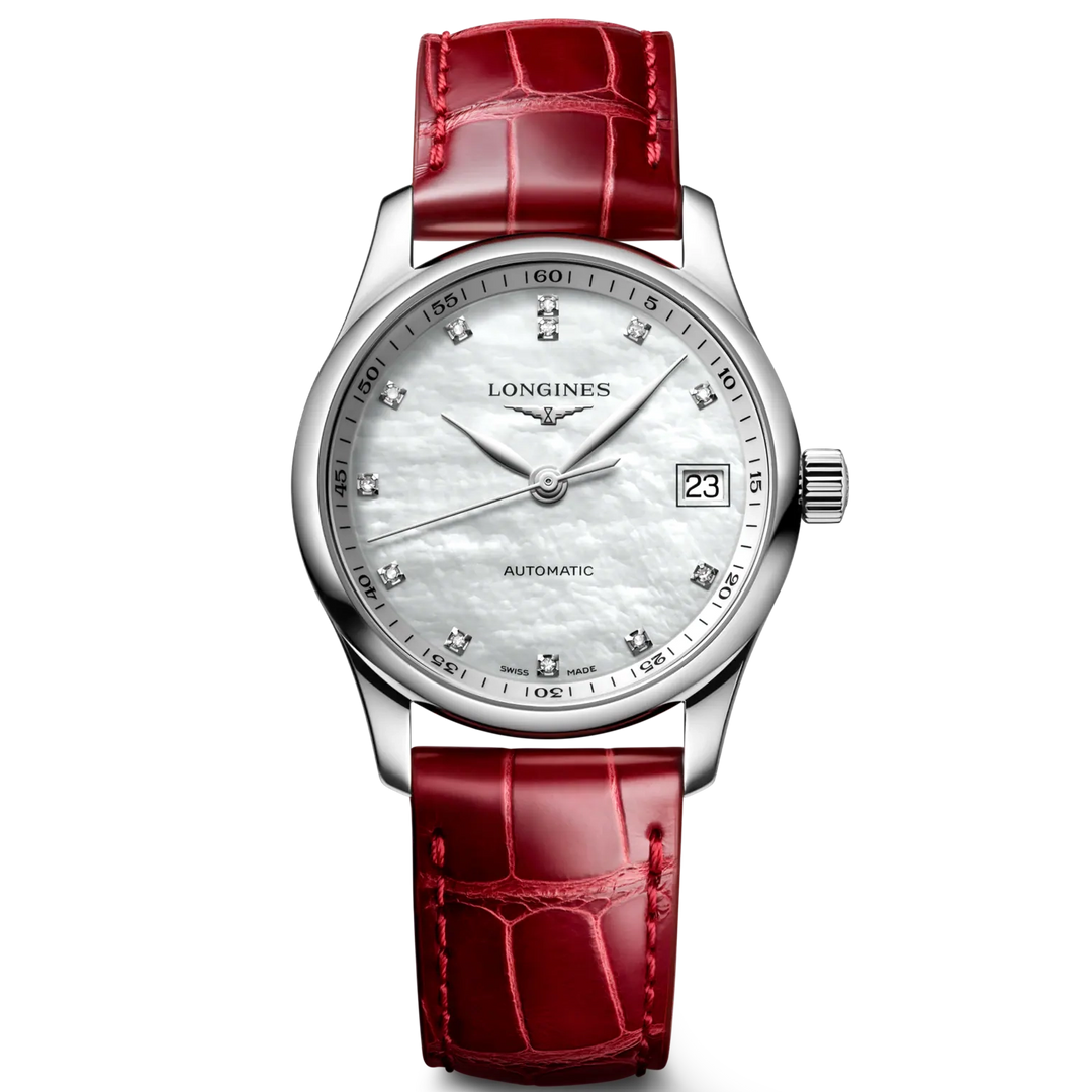 Longines watch Master Collection 34mm mother of pearl diamonds automatic steel L2.357.4.87.2