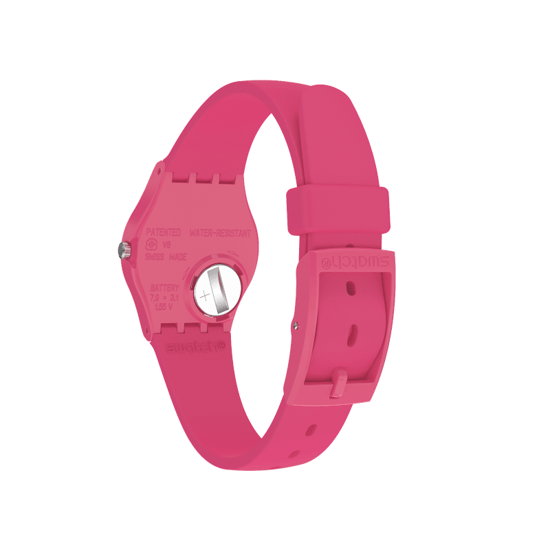 Swatch घड़ी वापस करने के लिए गुलाबी बेरी मूल महिला 25mm LR123C