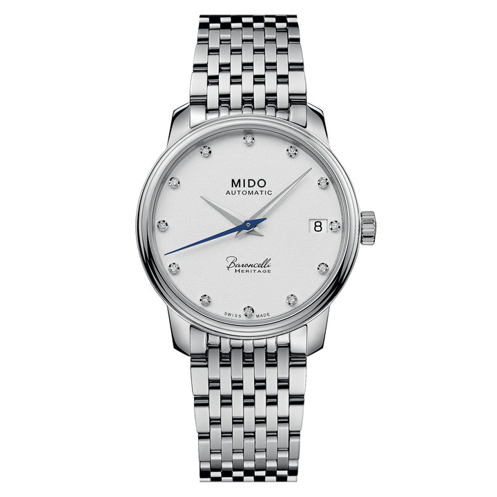 Mido Watch Baroncelli Oidhreacht Mhuire 33mm Bianco Automatic Steel M027.207.11.016.00