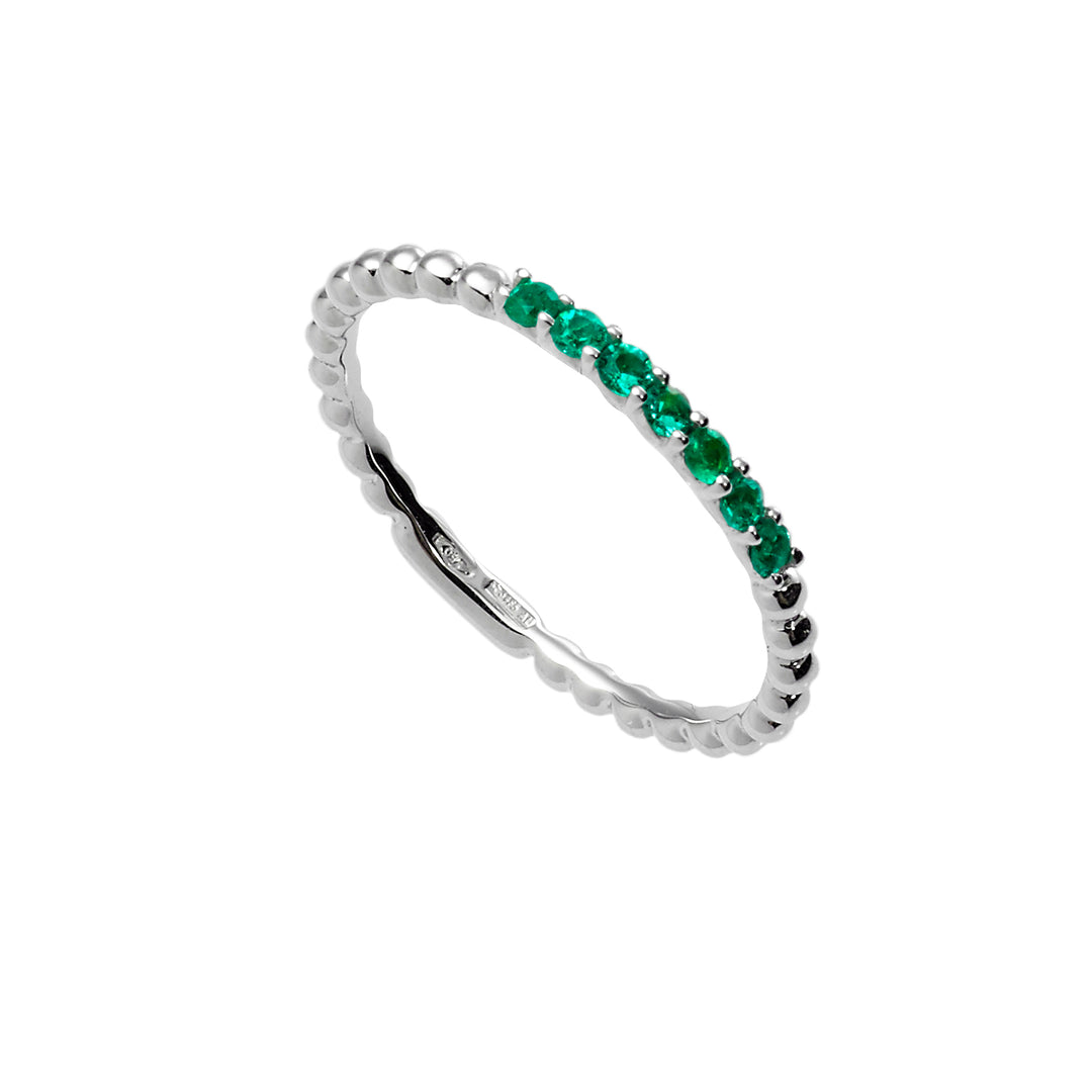 Sidalo anello fedina oro bianco 18Kt 1,70g smeraldi 0,13ct M 4852 AS - Gioielleria Capodagli