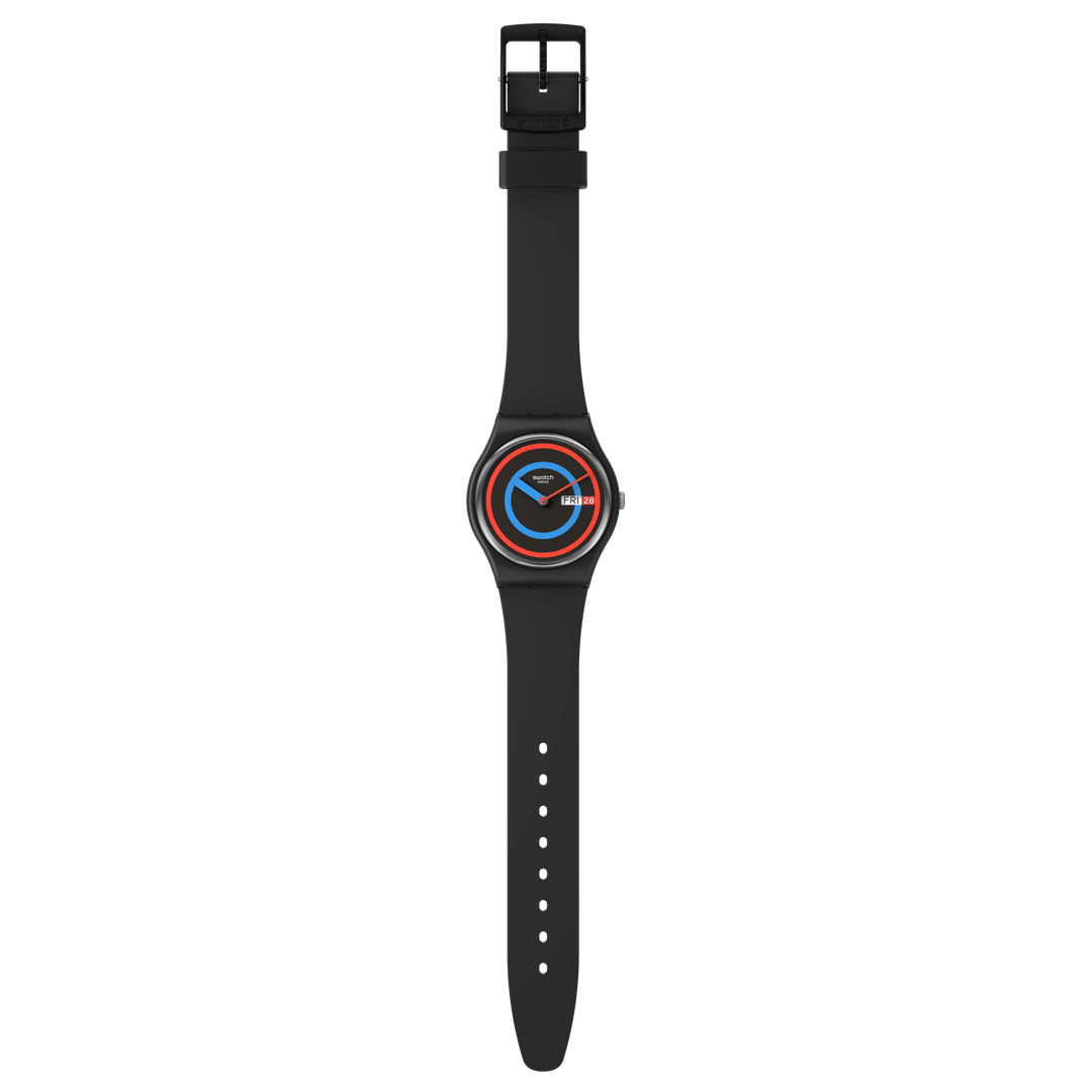 Swatch घड़ी CIRCLING ब्लैक मूल Gent Biosourced 34mm SO28B706