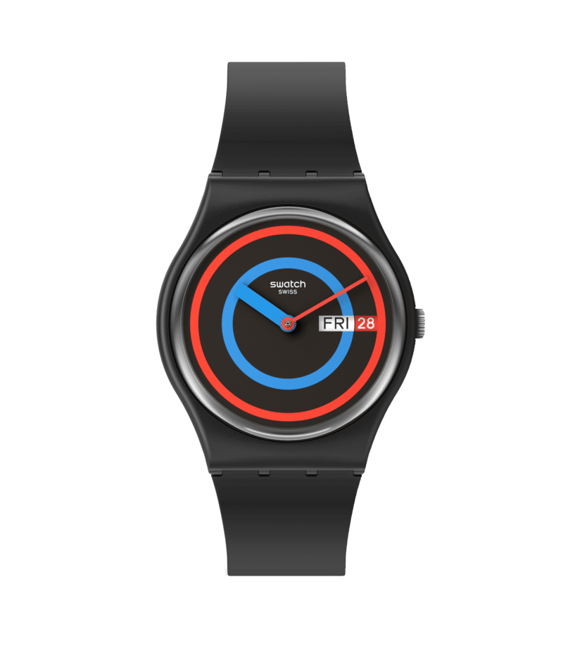 Swatch घड़ी CIRCLING ब्लैक मूल Gent Biosourced 34mm SO28B706
