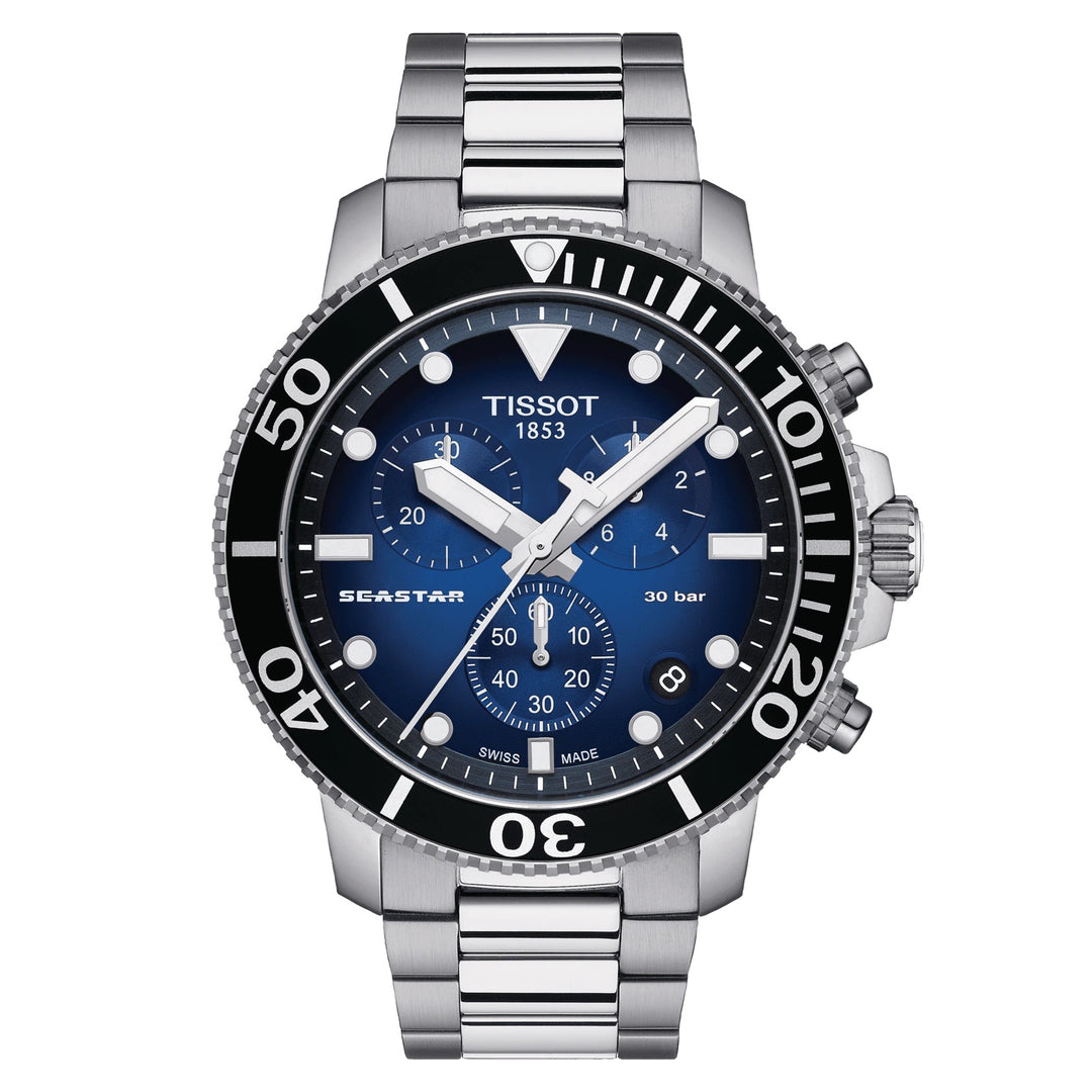 टिस्सोट घड़ी Seastar 1000 क्रोनोग्रफ़ 45 मिमी ब्लू क्वार्ट्ज स्टील T120.417.11.041.01