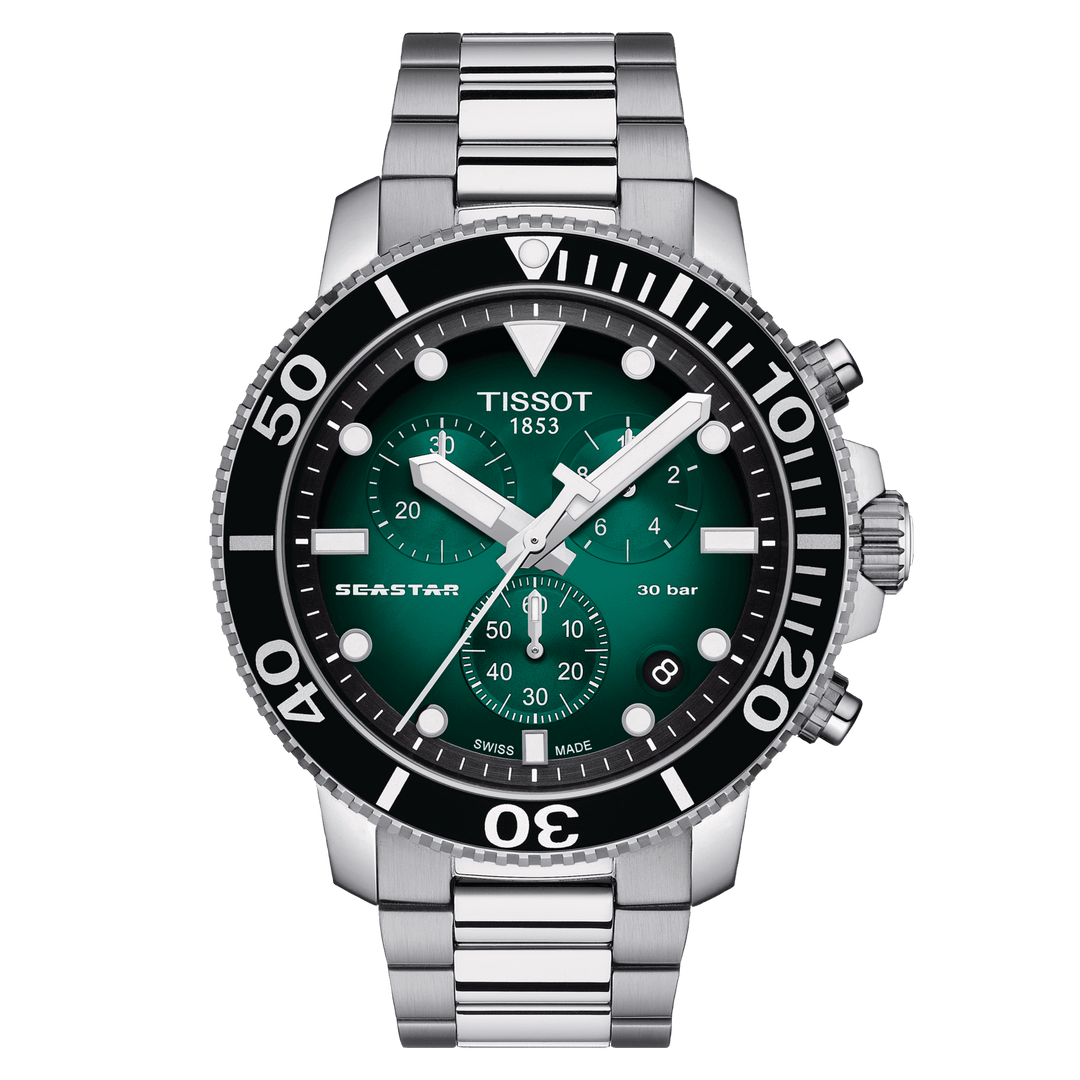 Tissot Watch Seastar 1000 Chronograph 45.5mm Green Grianchloch Cruach T120.417.11.091.01