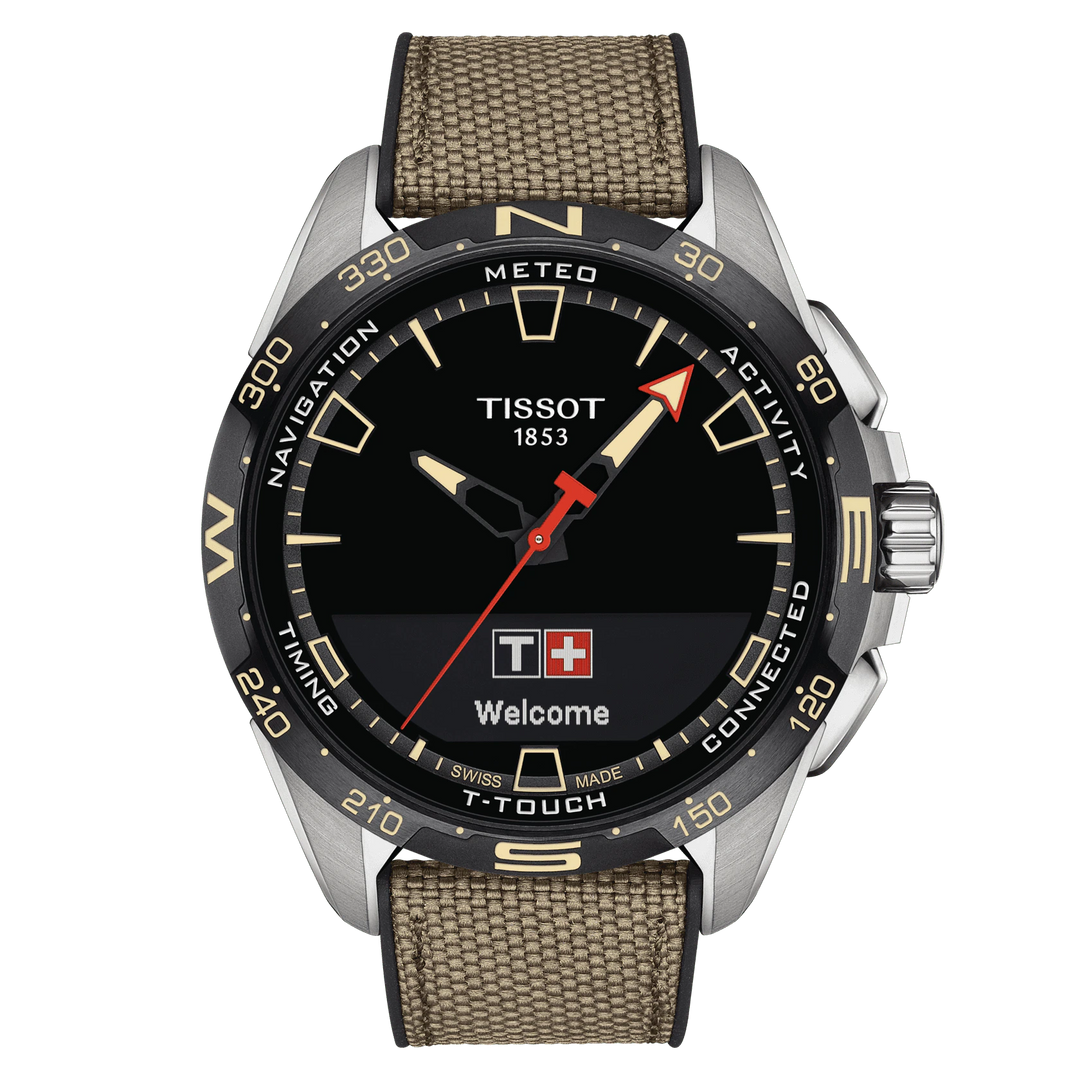 Tissot घड़ी टी-टच कनेक्ट सौर 47.5mm काला क्वार्ट्ज टाइटेनियम T121.420.47.051.07