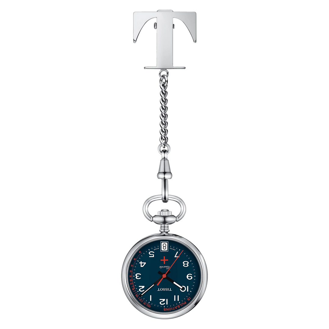 Tissot घड़ी Infirmi ⁇ res 30 मिमी नीला क्वार्ट्ज स्टील T869.210.19.042.00