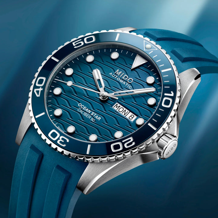 Mido घड़ी महासागर स्टार 200M 42mm नीला स्वत: स्टील M042.430.17.041.00