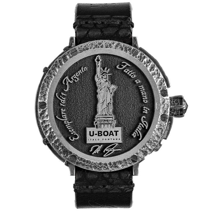 यू-बोट घड़ी न्यूयॉर्क 925 डायमंड 45 मिमी काला स्वचालित सिल्वर 925 न्यूयॉर्क 925
