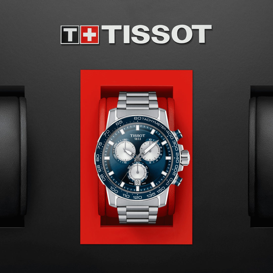 Tissot घड़ी सुपरस्पोर्ट क्रो 45,5mm ब्लू क्वार्ट्ज स्टील T125.617.11.041.00