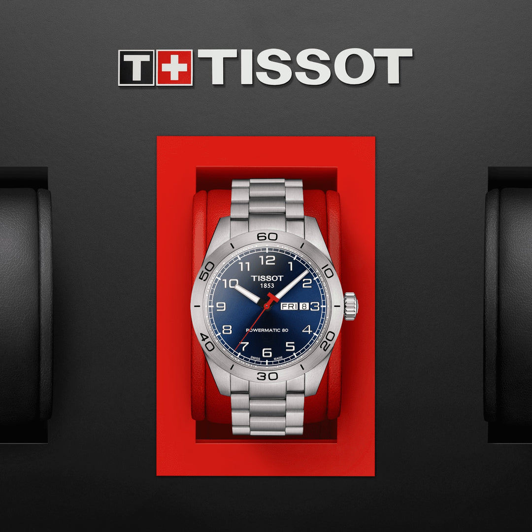 Tissot घड़ी पीआरएस 516 Powermatic 80 42mm नीला स्वत: स्टील T131.430.11.042.00